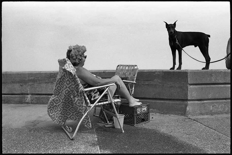 revere beach - black and white photo