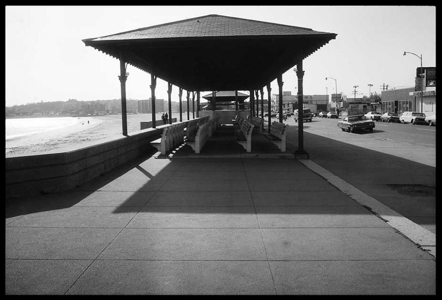 revere beach - black and white photo