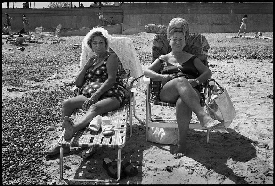 revere beach - black and white photo