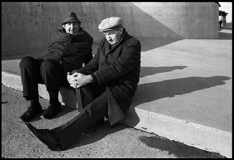 revere beach - black and white photo