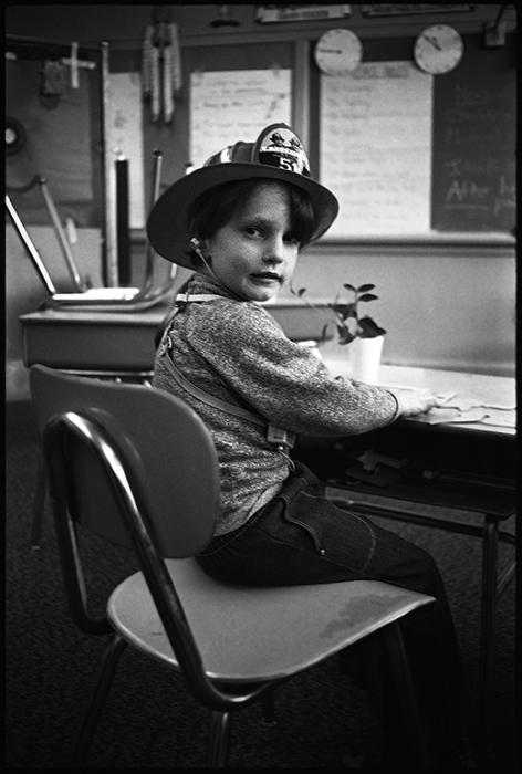 Hearing Impaired School Children - black and white photo