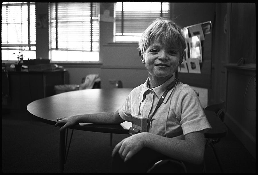 Hearing Impaired School Children - black and white photo