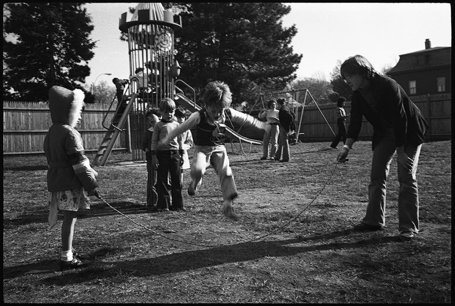 Hearing Impaired School Children - black and white photo