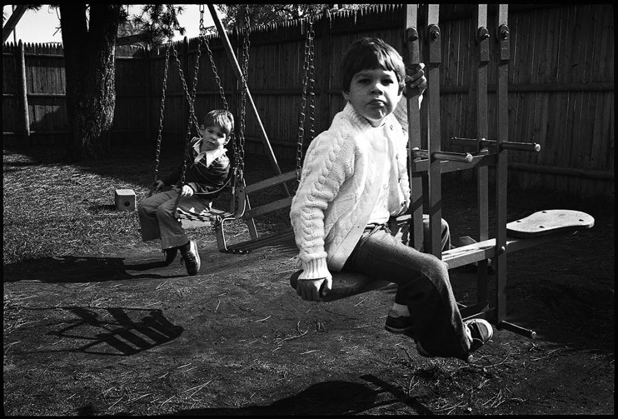 Hearing Impaired School Children - black and white photo
