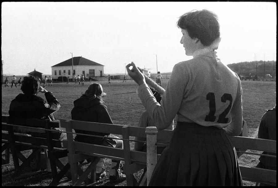 field hockey - black and white photo