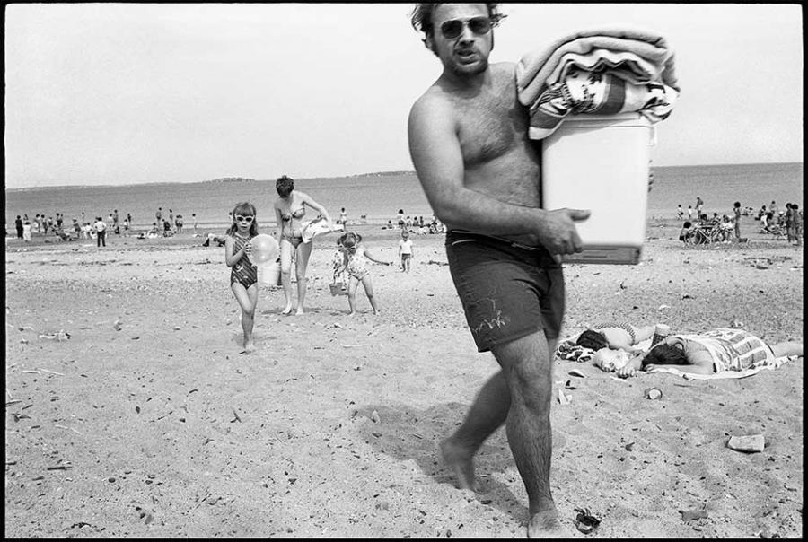 revere beach - black and white photo
