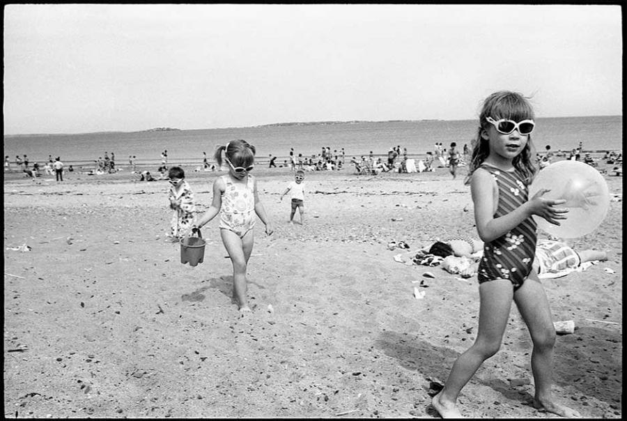 revere beach - black and white photo