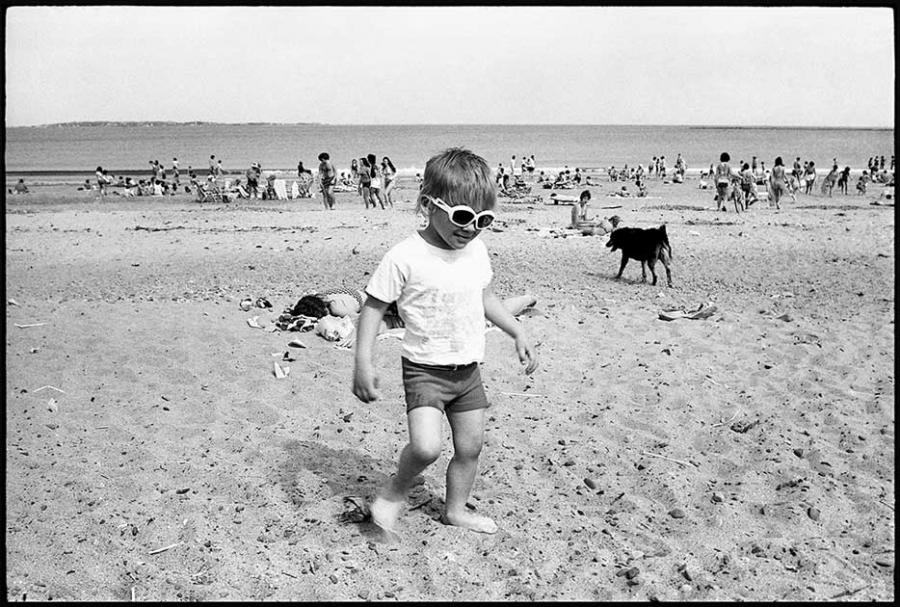 revere beach - black and white photo
