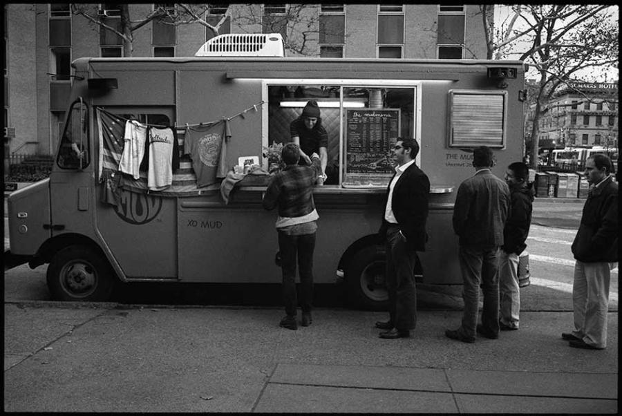 east village - black and white photo