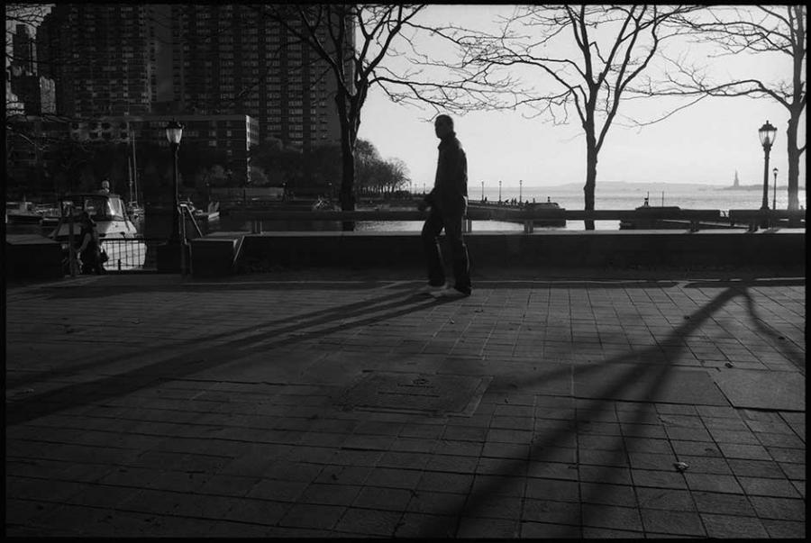 on the hudson - black and white photo