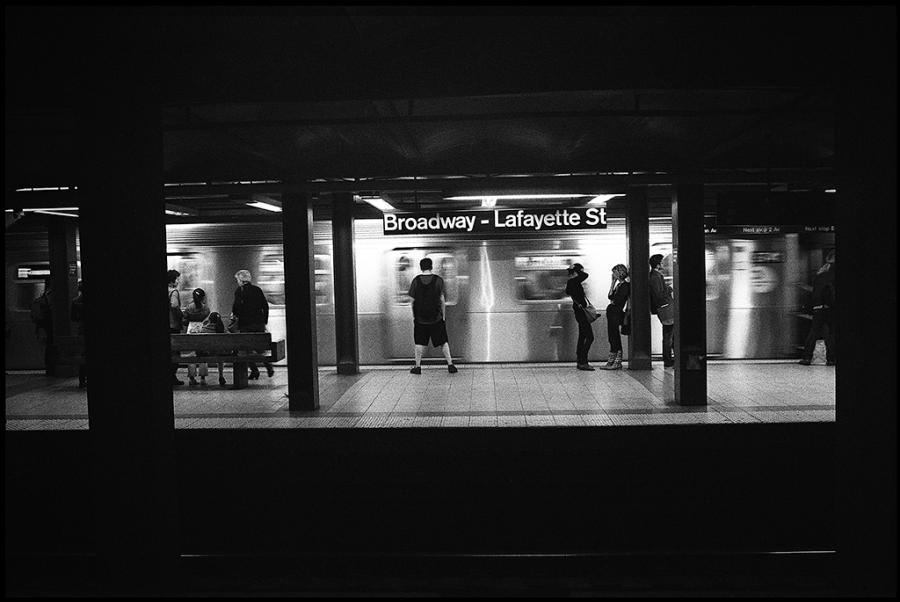 subway - black and white photo