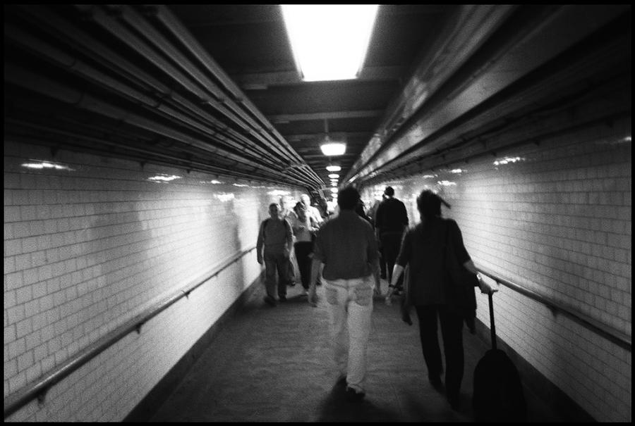 subway - black and white photo