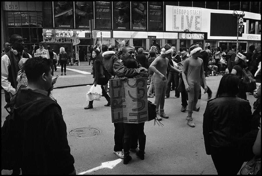times square - black and white photo