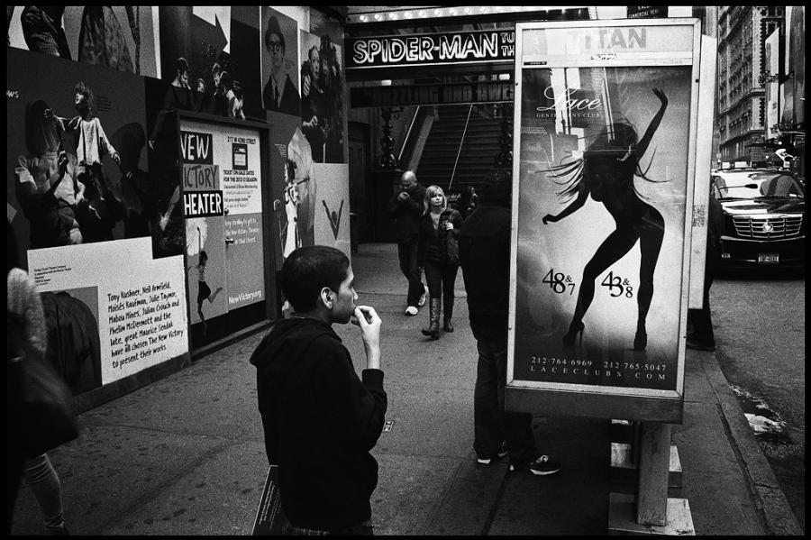 times square - black and white photo