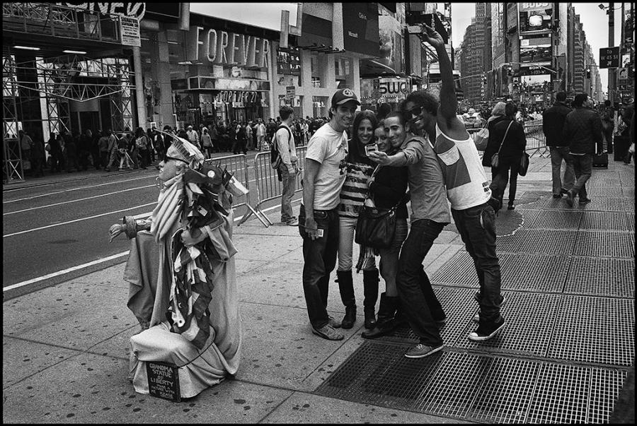 times square - black and white photo
