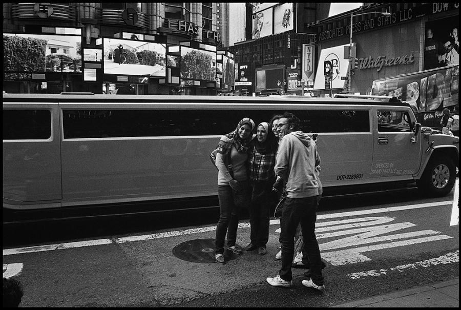 times square - black and white photo