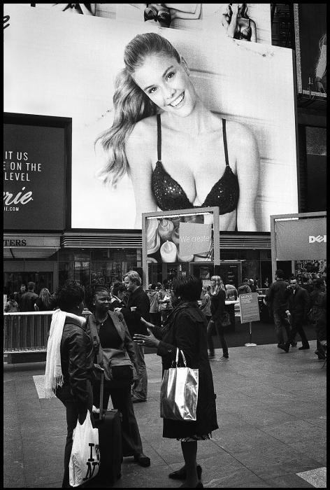 times square - black and white photo