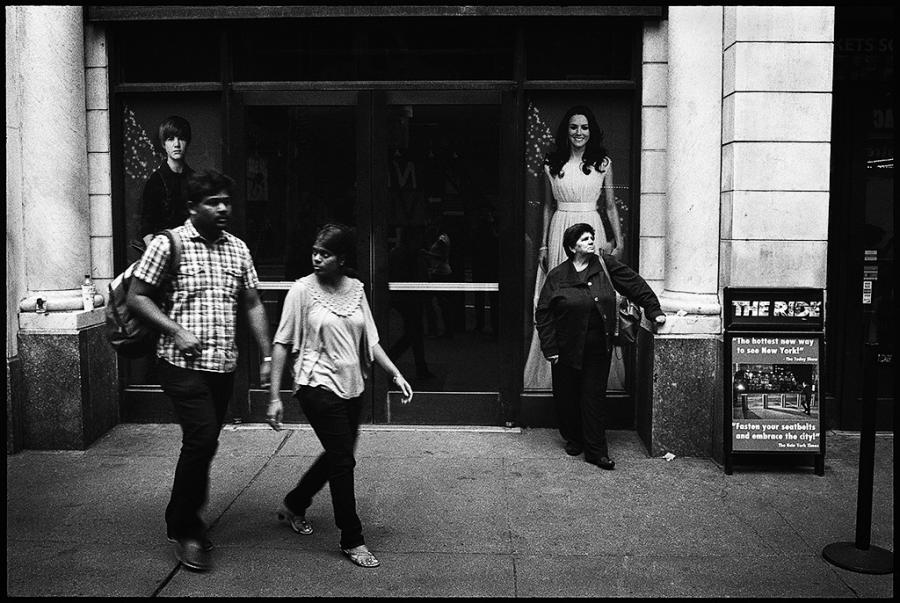 times square - black and white photo