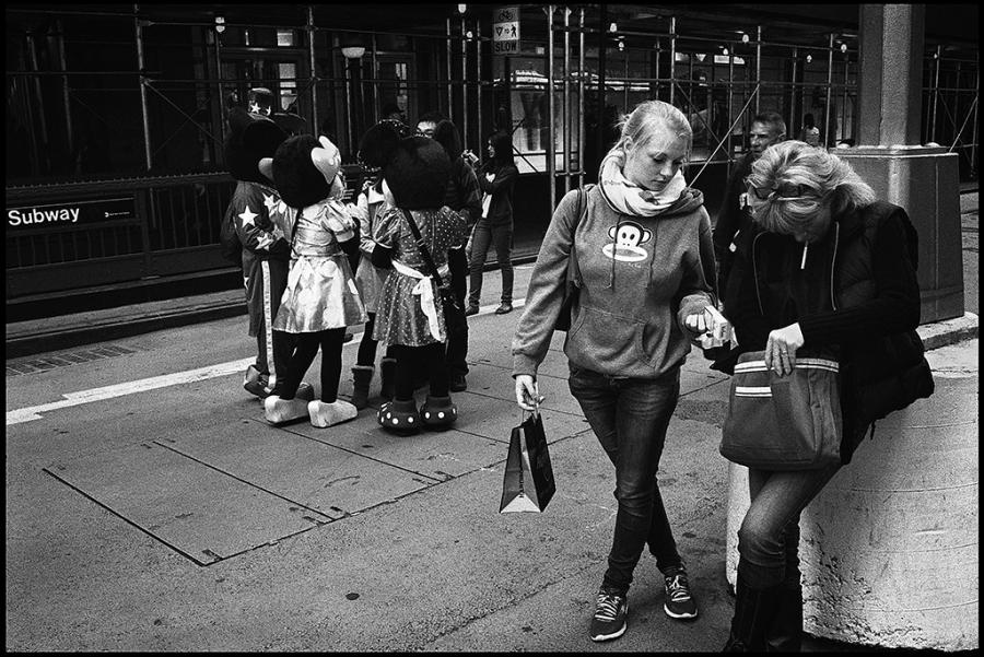 times square - black and white photo