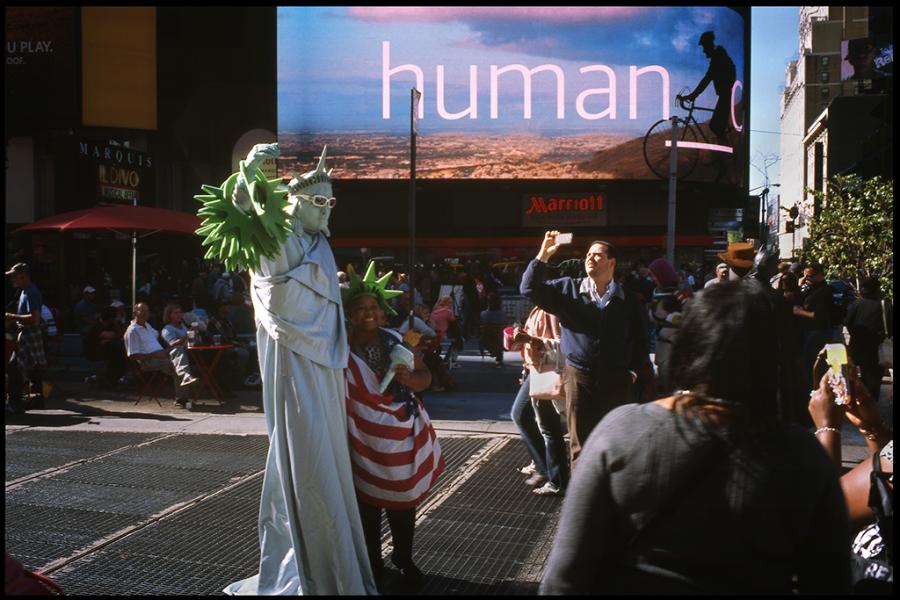 times square - black and white photo