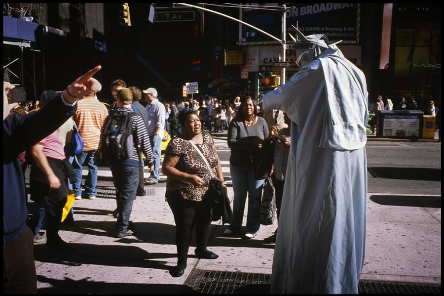times square - black and white photo