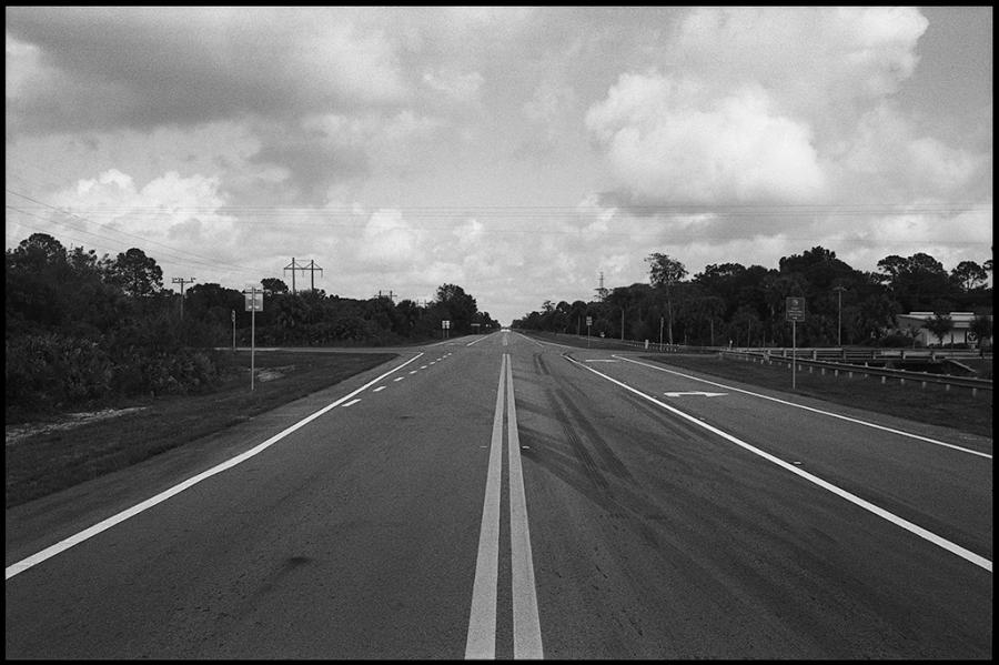 on the road - black and white photo