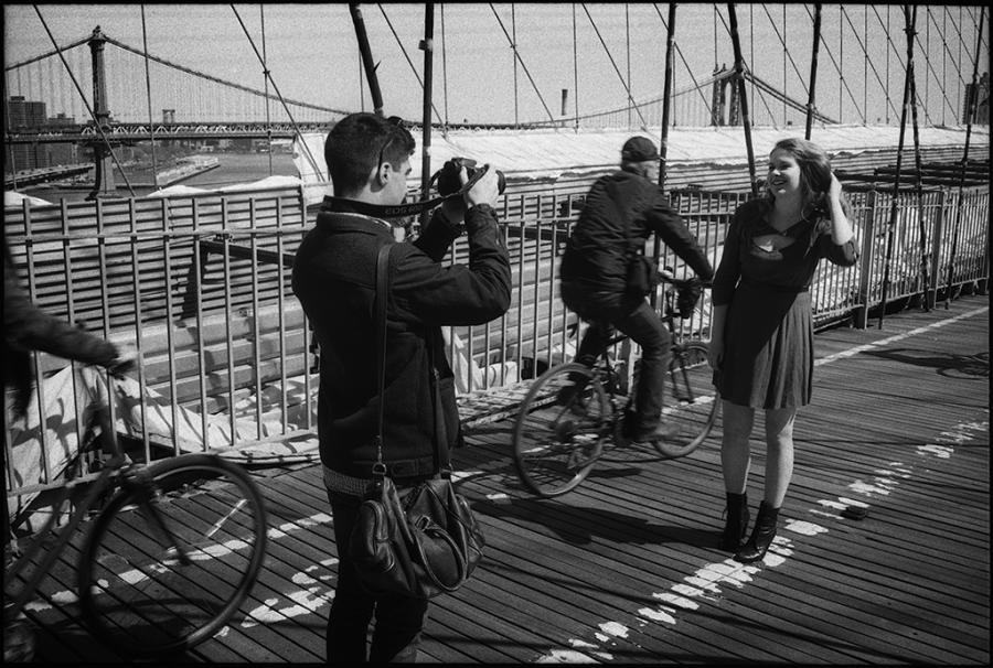 brooklyn bridge - black and white photo