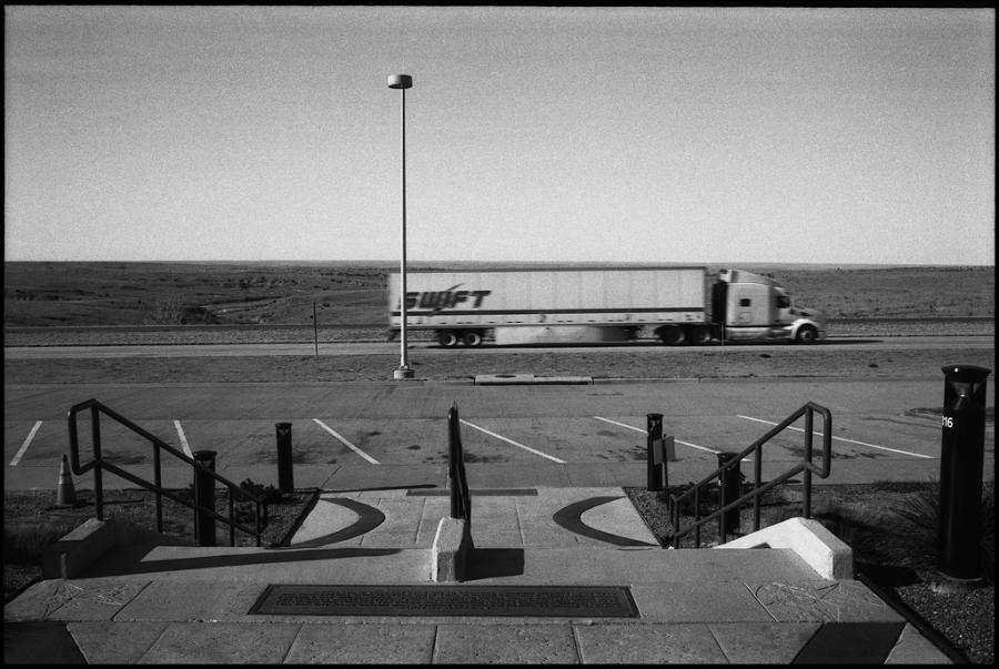 on the road - black and white photo