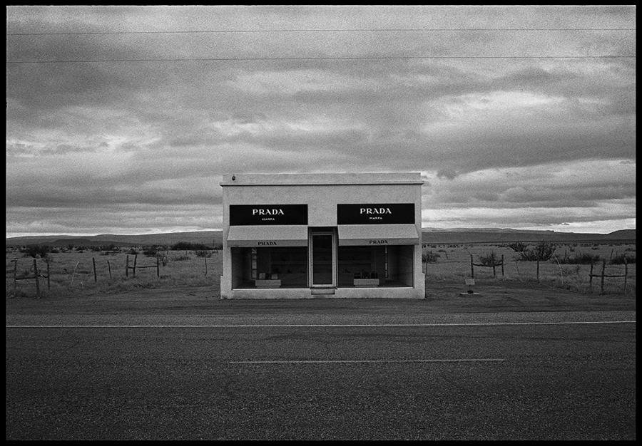 on the road - black and white photo