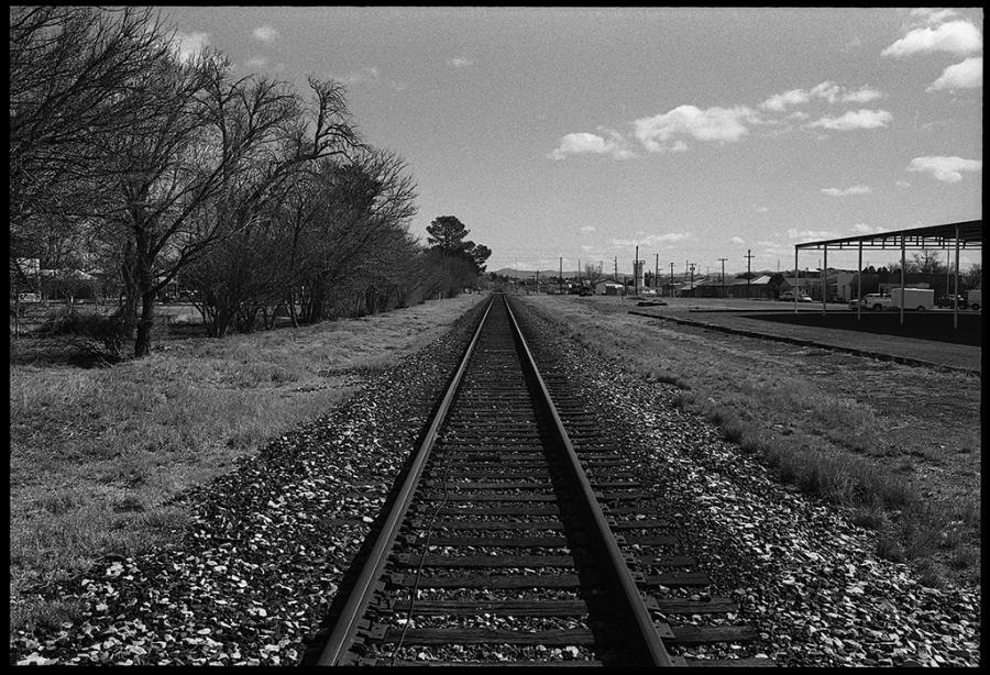 on the road - black and white photo
