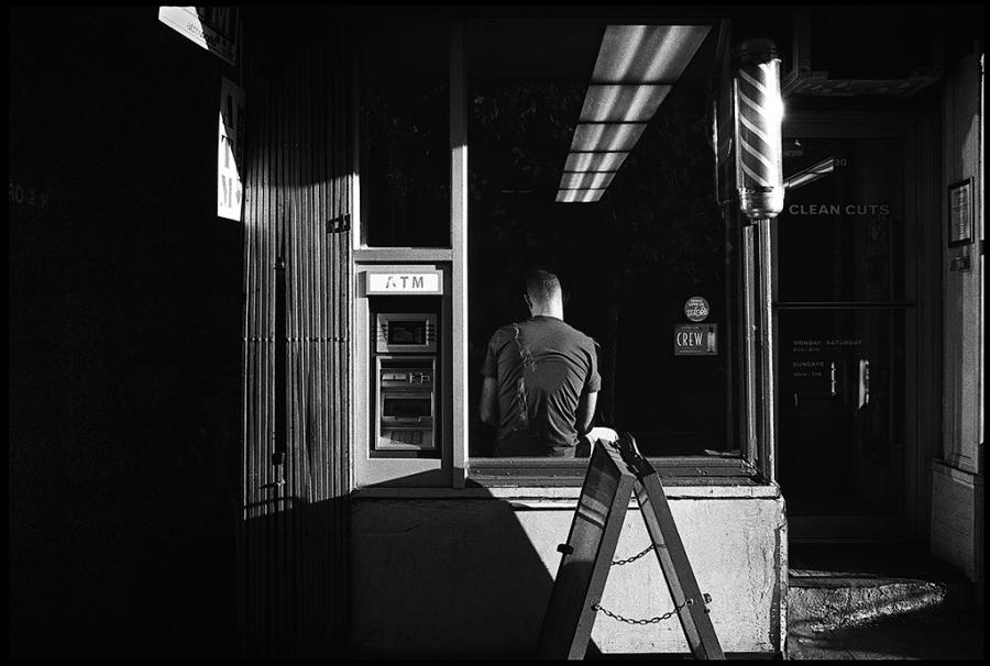 east village - black and white photo