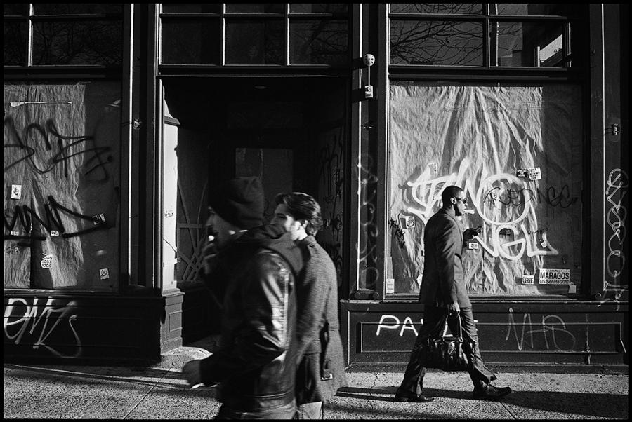 east village - black and white photo
