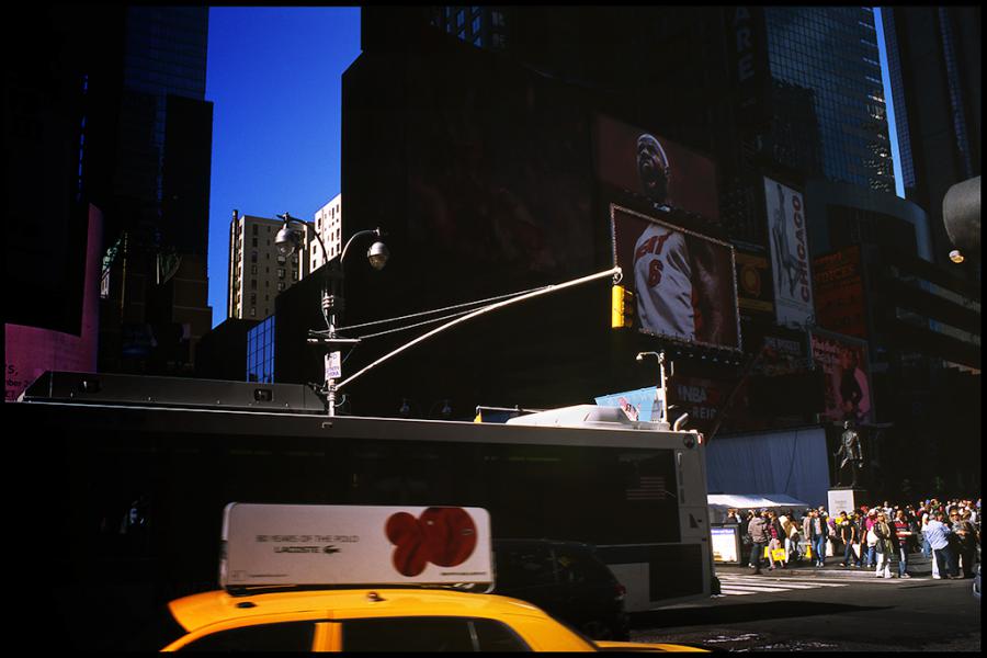 times square - black and white photo