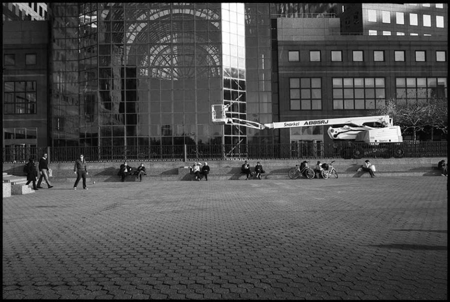on the hudson - black and white photo