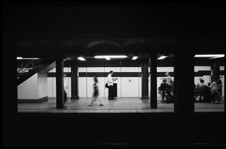 subway - black and white photo