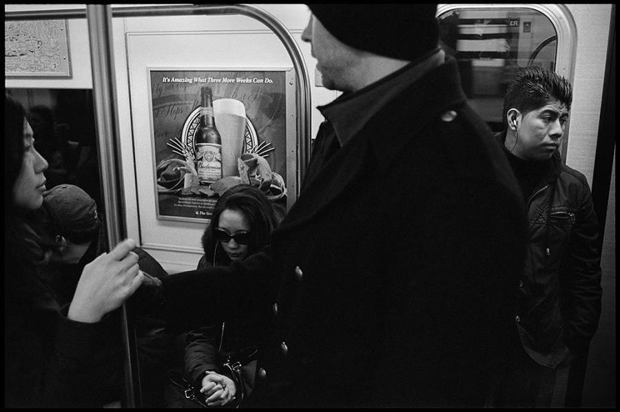 subway - black and white photo