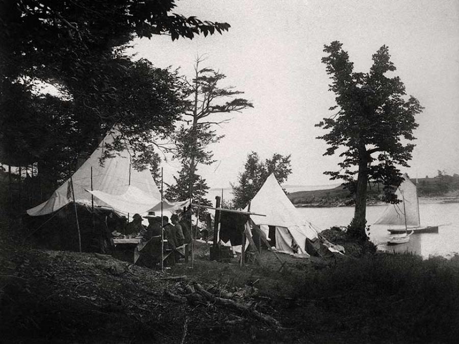 turn of the century - black and white photo