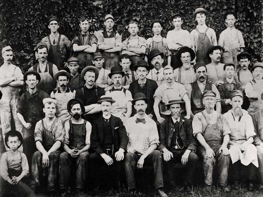 turn of the century - black and white photo