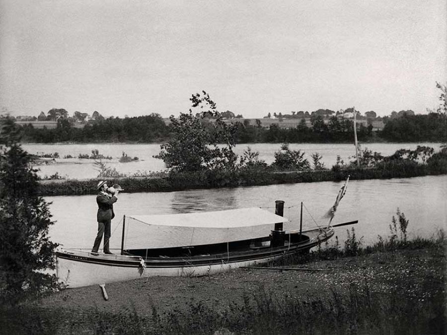 turn of the century - black and white photo