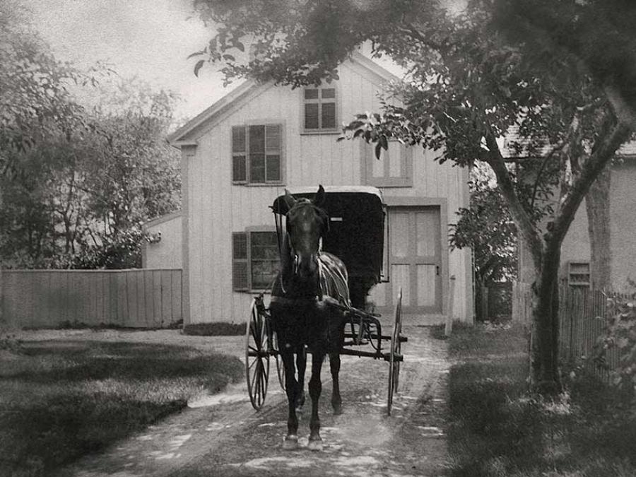 turn of the century - black and white photo