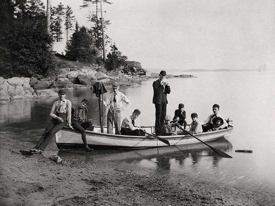 turn of the century - black and white photo