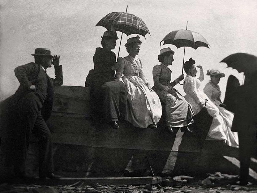 turn of the century - black and white photo