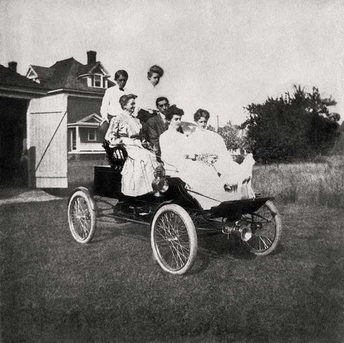 automobiles - black and white photo
