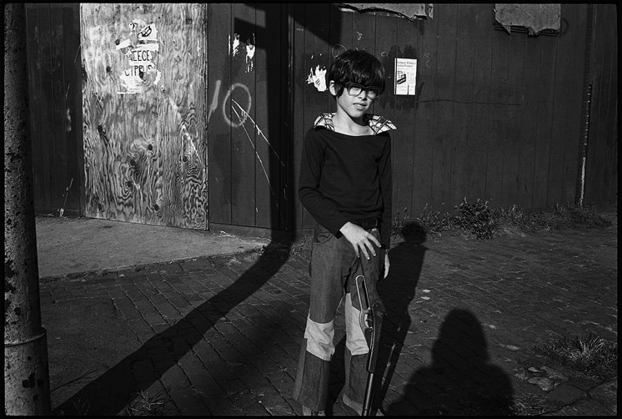 street kids - black and white photo