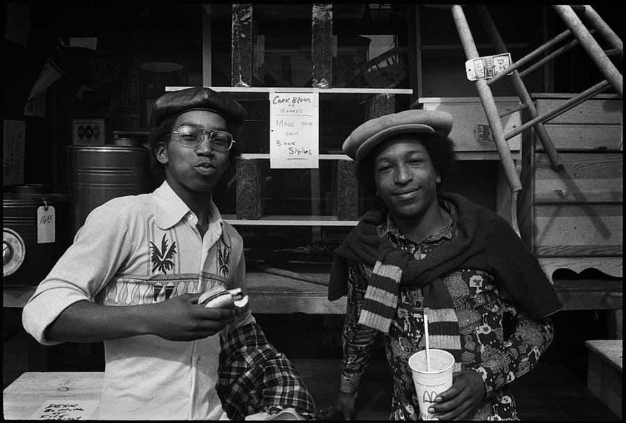 street kids - black and white photo