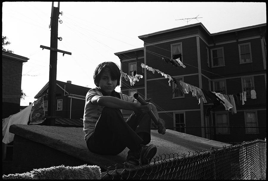 street kids - black and white photo