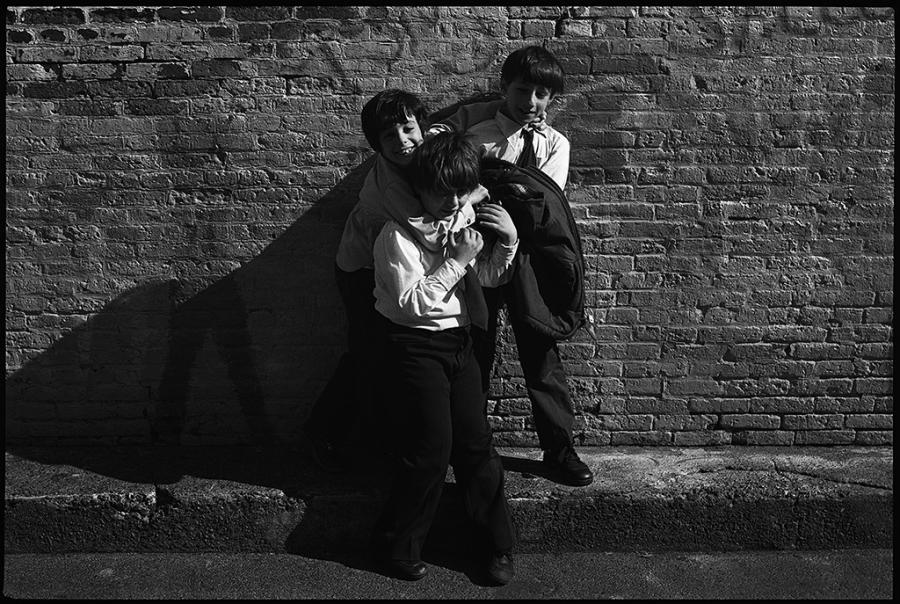 street kids - black and white photo