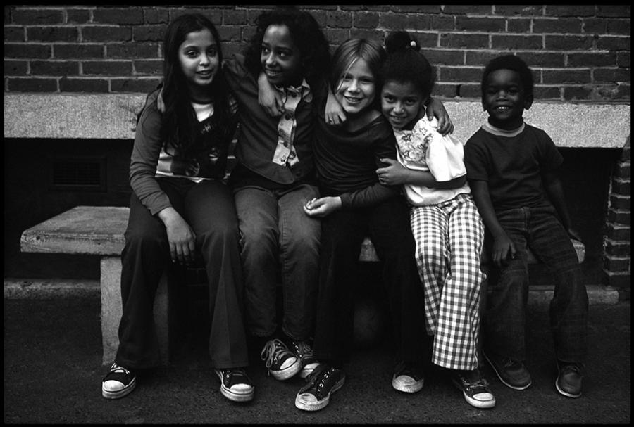 street kids - black and white photo
