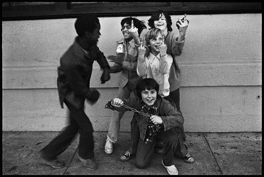 street kids - black and white photo