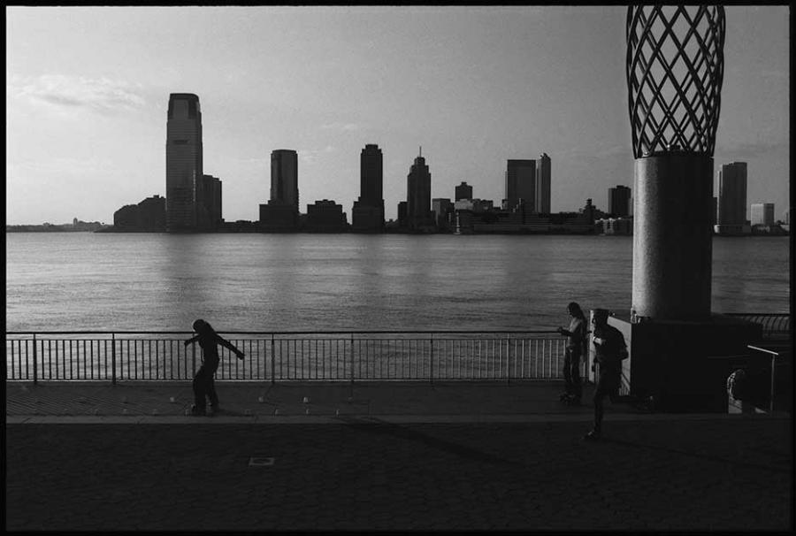 on the hudson - black and white photo